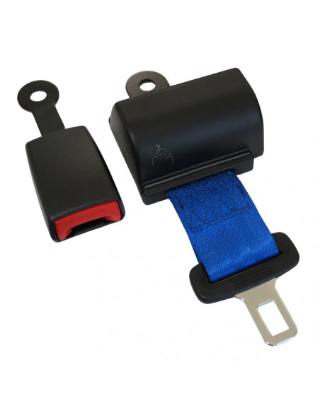 Cinturón de seguridad 2 puntos retráctil enrollable azul