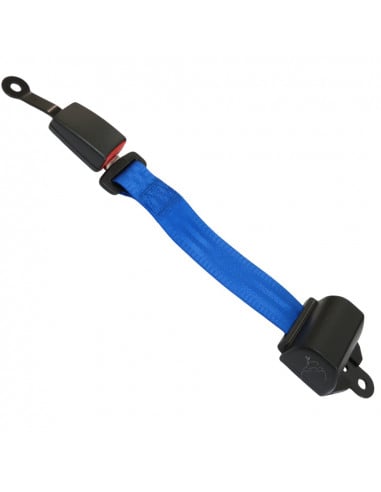 Cinturón de seguridad 2 puntos retráctil enrollable azul