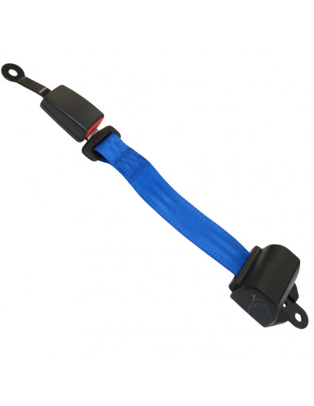 Cinturón de seguridad 2 puntos retráctil enrollable azul