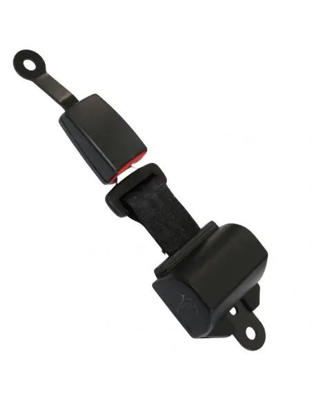 Cinturón de seguridad 2 puntos retráctil enrollable negro