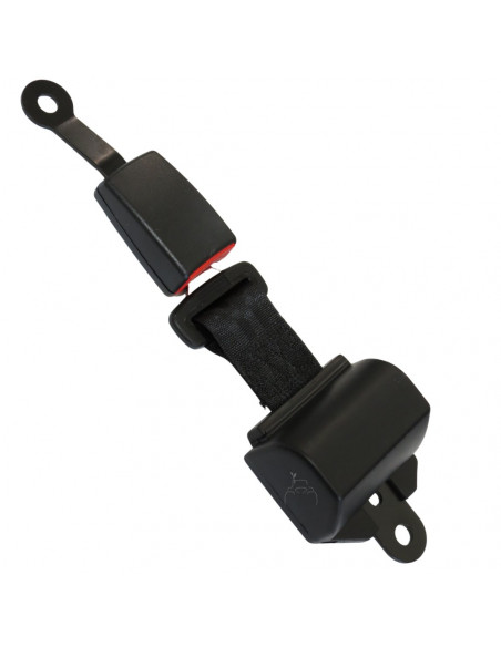 Cinturón de seguridad 2 puntos retráctil enrollable negro