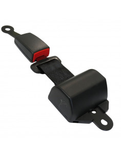 Cinturón de seguridad 2 puntos retráctil enrollable negro