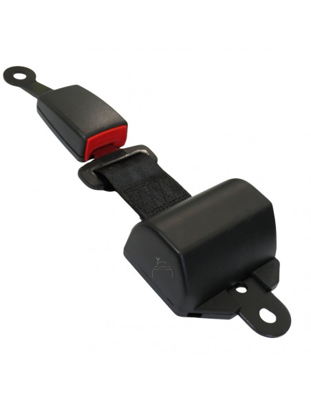 Cinturón de seguridad 2 puntos retráctil enrollable negro