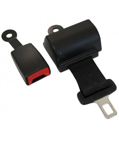 Cinturón de seguridad 2 puntos retráctil enrollable negro