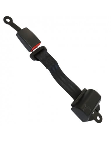 Cinturón de seguridad 2 puntos retráctil enrollable negro