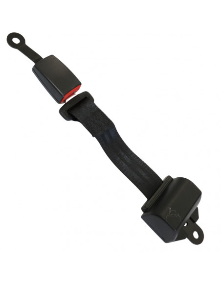 Cinturón de seguridad 2 puntos retráctil enrollable negro