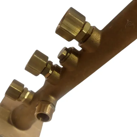 Columna latón 4 salidas para pulverizadores fumigación