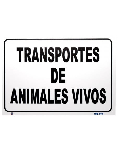 Placa transporte animales vivos