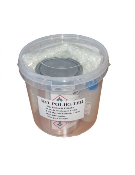 Kit  para reparación poliester con fibra de vídrio