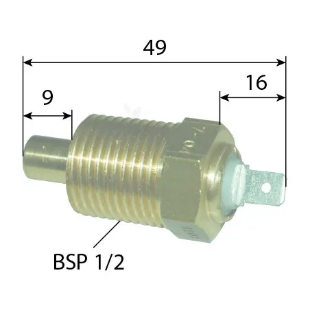 Sensor de temperatura 1/2 bsp - l 49 mm sector agrícola