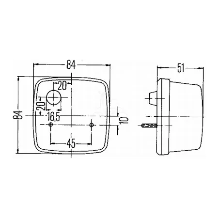 Luz delantera 84 x 84 mm tienda agrícola online