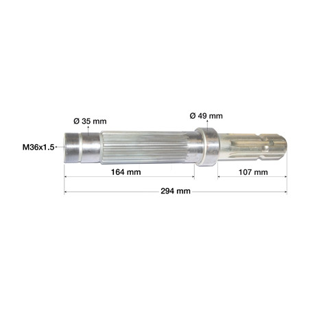 Eje toma de fuerza z6 - l 294 mm maquinaria agrícola