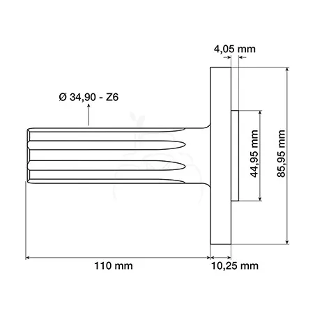 Eje toma de fuerza 1'' 3/8 - z6 - l 120 mm Agrotron L720
