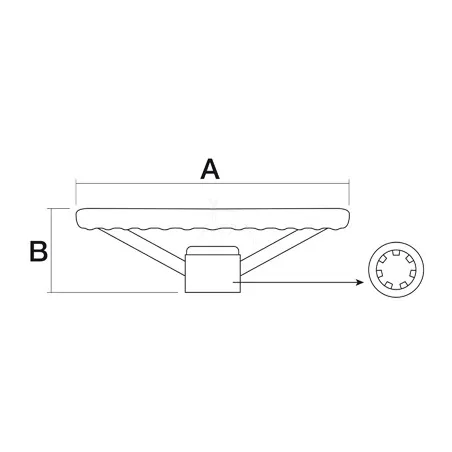 Volante de dirección ø 425 mm - h 130 mm uso agrícola
