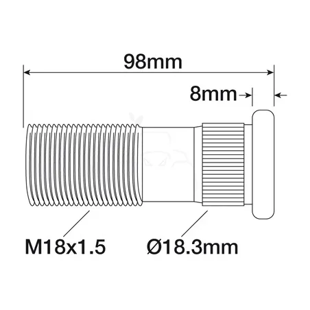 Tornillo de rueda m18 x 1.5 - l 90 mm sector agrícola