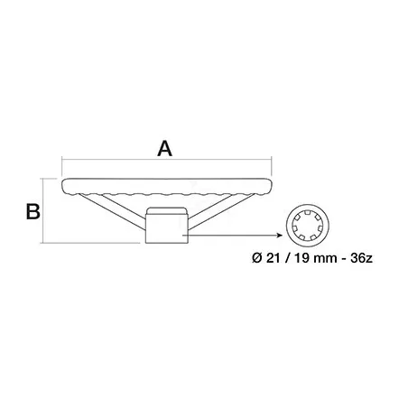 Volante de dirección ø 460 mm - altura 80 mm uso agrícola