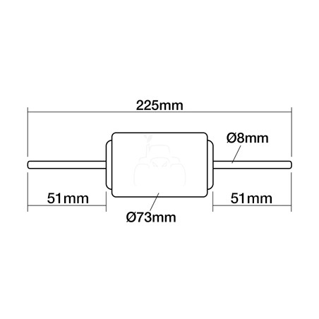 Motor del ventilador 12 v - ø 73 x 8 mm - l 232 mm
