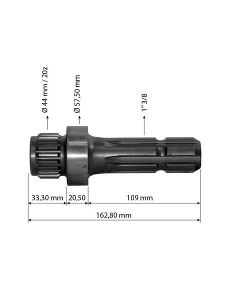Eje de la Toma de Fuerza Tractor New Holland, Fiat, Ford de 6 Estrías