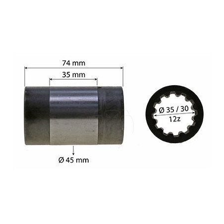 Manguito de acople ø 30/35 x 45 x 74 mm - z12