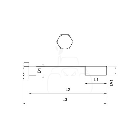 Tornillo de la culata l. 151.2 mm - 1/2'' unf