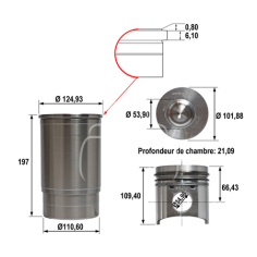 Kit cilindro ø 102 mm para maquinaria agrícola