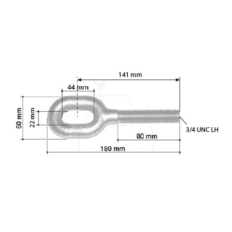 Tornillo con ojal izq para maquinaria agrícola