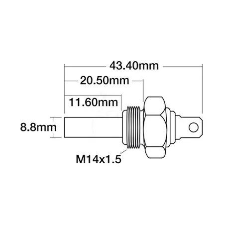 Sensor de temperatura m14 x 1.5 - l 43.40 mm sector agrícola