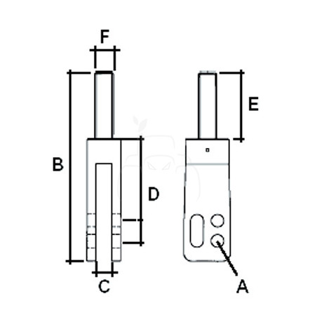 Horquilla de nivelación l 390 mm - ø 16 mm sector agrícola