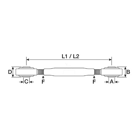 Estabilizador l 595/810 mm - ø 22.5 mm maquinaria agrícola
