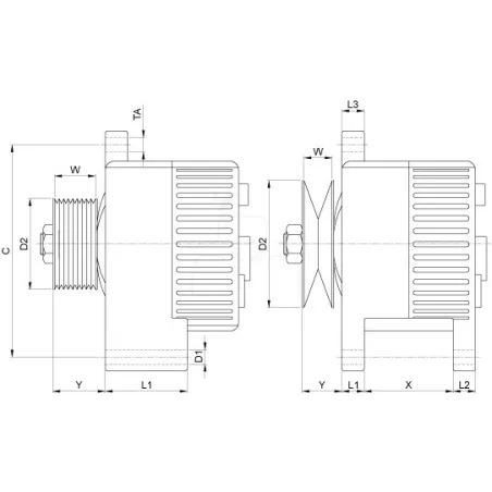 Alternador 14v - 33a | recambio maquinaria agrícola