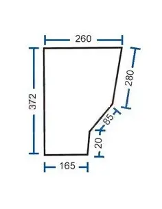 Cristal Delantero Inferior Izquierdo Tractores Massey Ferguson 4435, 4445 y 4455