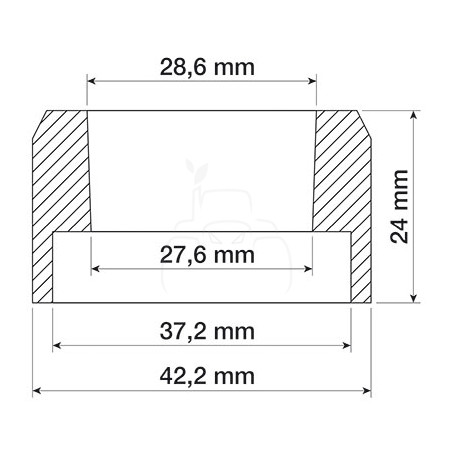 Casquillo ø 27.6 x 42.2 x 24 mm | uso agrícola