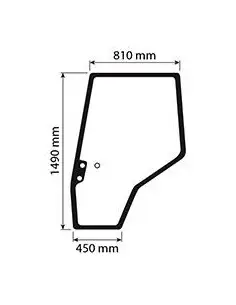 Cristal Puerta Izquierda Tractores Massey Ferguson Series 6100, 6200, 6400, 7400, 8100 y 8200