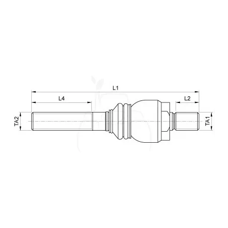 Rótula axial m28 x 1.5 drcha. - m30 x 1.5 drcha