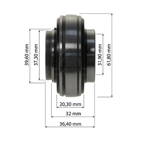 Rodamiento ø 32 x 62 x 36.5 mm recambio maquinaria agrícola