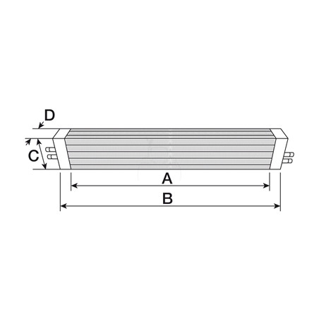 Evaporador de aire acondicionado 745 x 118 x 170 mm