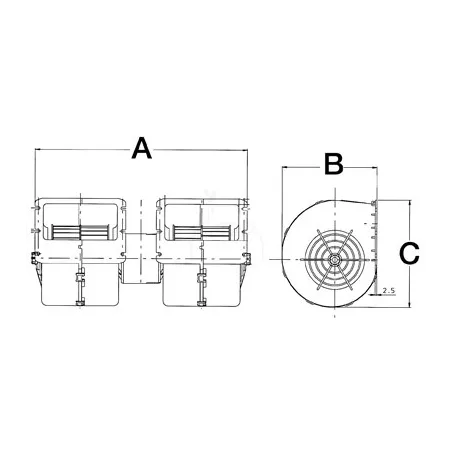 Motor del ventilador doble 12 v | sector agrícola
