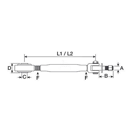 Estabilizador l 545/705 mm - ø 19 mm uso agrícola