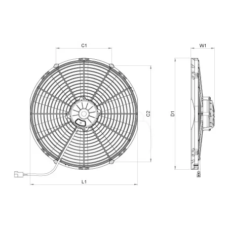 Ventilador de succión ø 385 mm - 12 v maquinaria agrícola