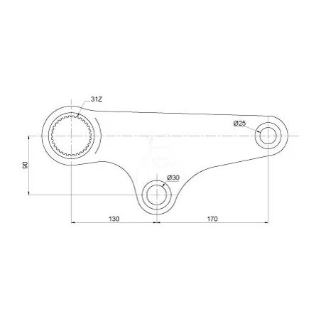 Brazo del elevador 300 mm - ø 30 mm L79947 sector agrícola