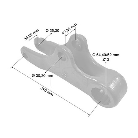 Brazo del elevador l310mm z12 - dcho. cat.3 L116618