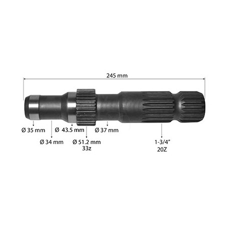 Eje toma de fuerza 1'' 3/4 - z20 - l 245 mm R266970