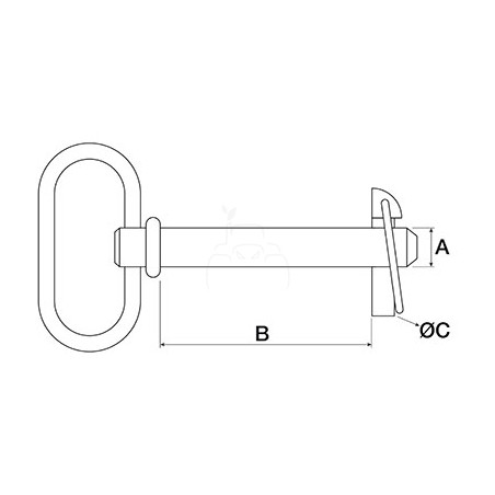Bulón de enganche con pasador y cadena