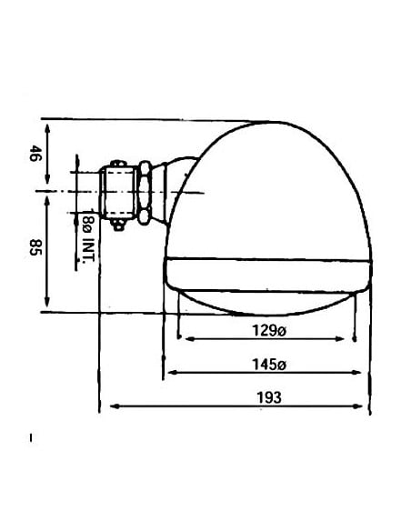 Faro delantero Izquierdo Deutz, Case, Fendt, John Deere Series Antiguas - Ø 130 mm