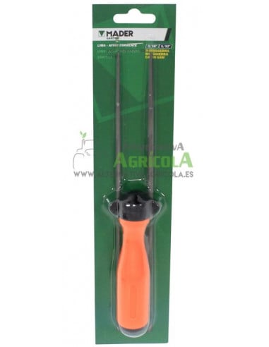 Mango puño plástico con limas de 4.8mm y 5mm para cadena motosierra