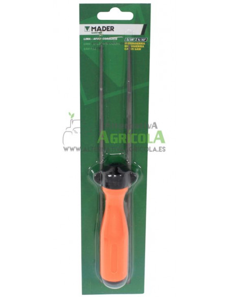 Mango puño plástico con limas de 4.8mm y 5mm para cadena motosierra