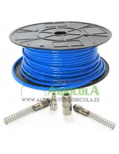 Manguera 50mt aire poliuretano alta calidad 6x8 con juego de enchufes completo