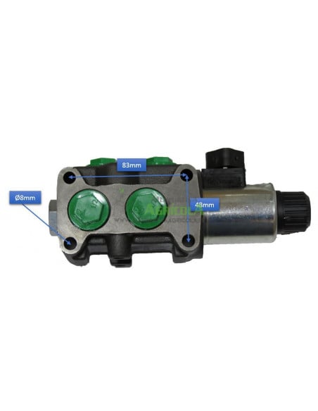 Selectora electroválvula hidráulica 1/2" 6 vias 12v Roquet