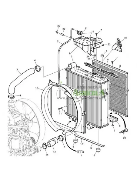 Botella expansión radiador tractor John Deere S/6000