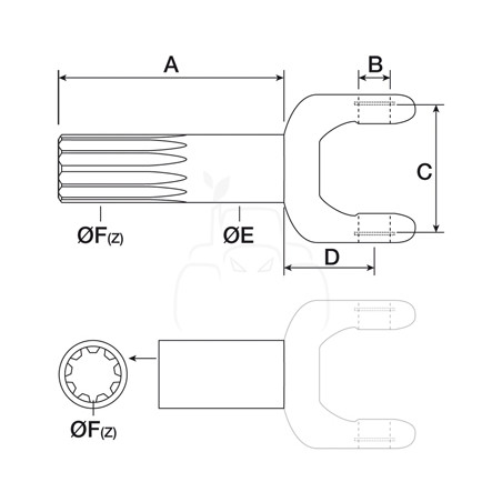 Perno de suspension triangular